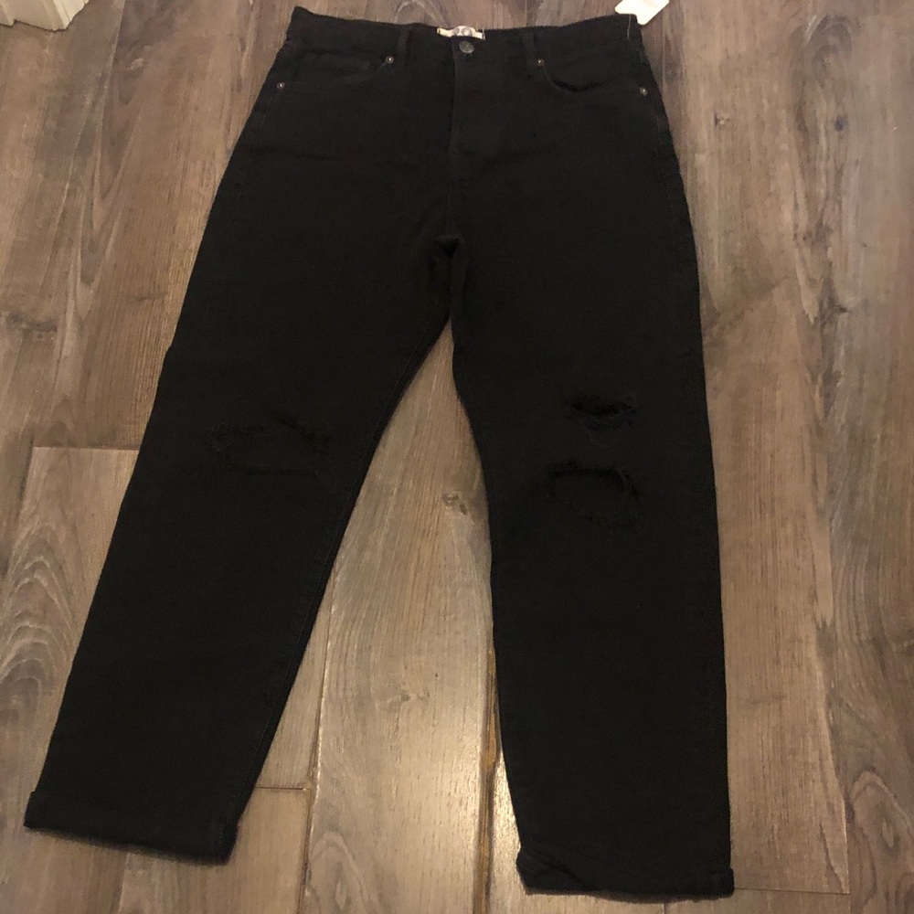 Free People High-Rise Black Distressed Women's Jeans